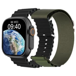 Reloj Inteligente Smartwatch Grow Home GR 29 Ultra + Negro - Malla Ocean Negro + Malla Deportiva Verde