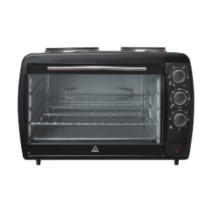 Horno eléctrico 45 litros negro modelo GH-45A con anafes superiores sobre fondo blanco