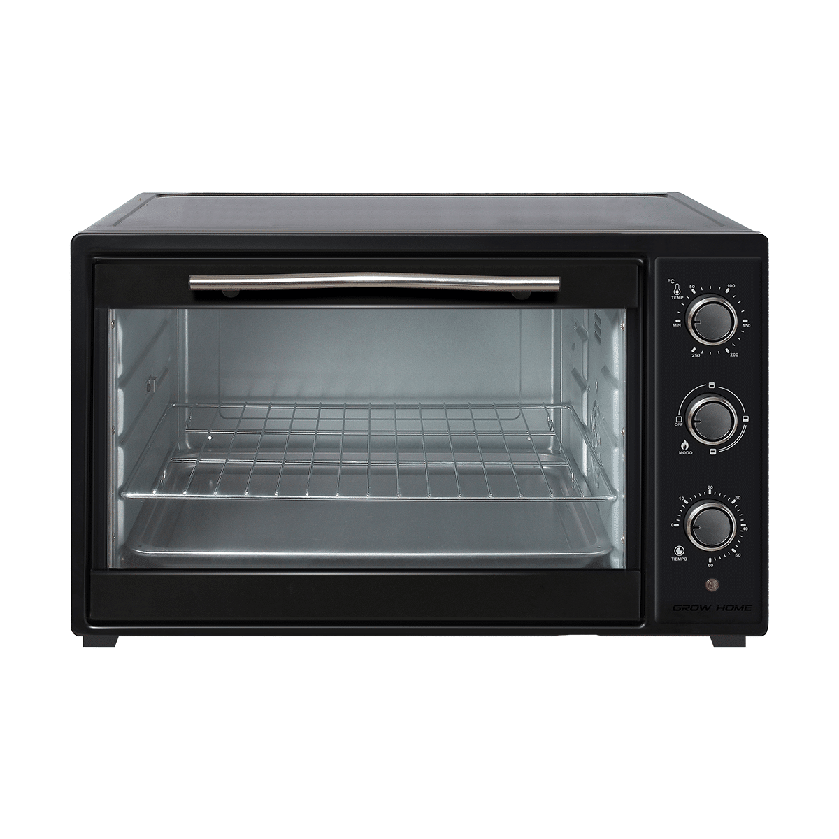 Horno eléctrico 60 litros negro modelo GH-60C con convección sobre fondo blanco