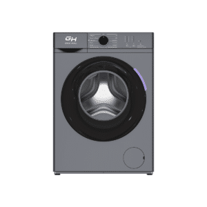 Lavarropas automático Grow Home GR-6120G 6 kg gris inverter 1200 RPM sobre fondo blanco