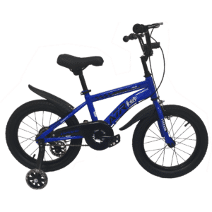 Bicicleta Crossrace azul sobre fondo blanco