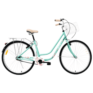 Bicicleta Life verde sobre fondo blanco