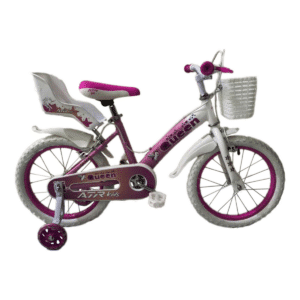Bicicleta infantil Queen rosa sobre fondo blanco