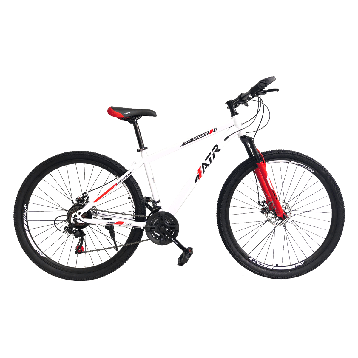 Bicicleta Veloce blanca de lateral sobre fondo blanco