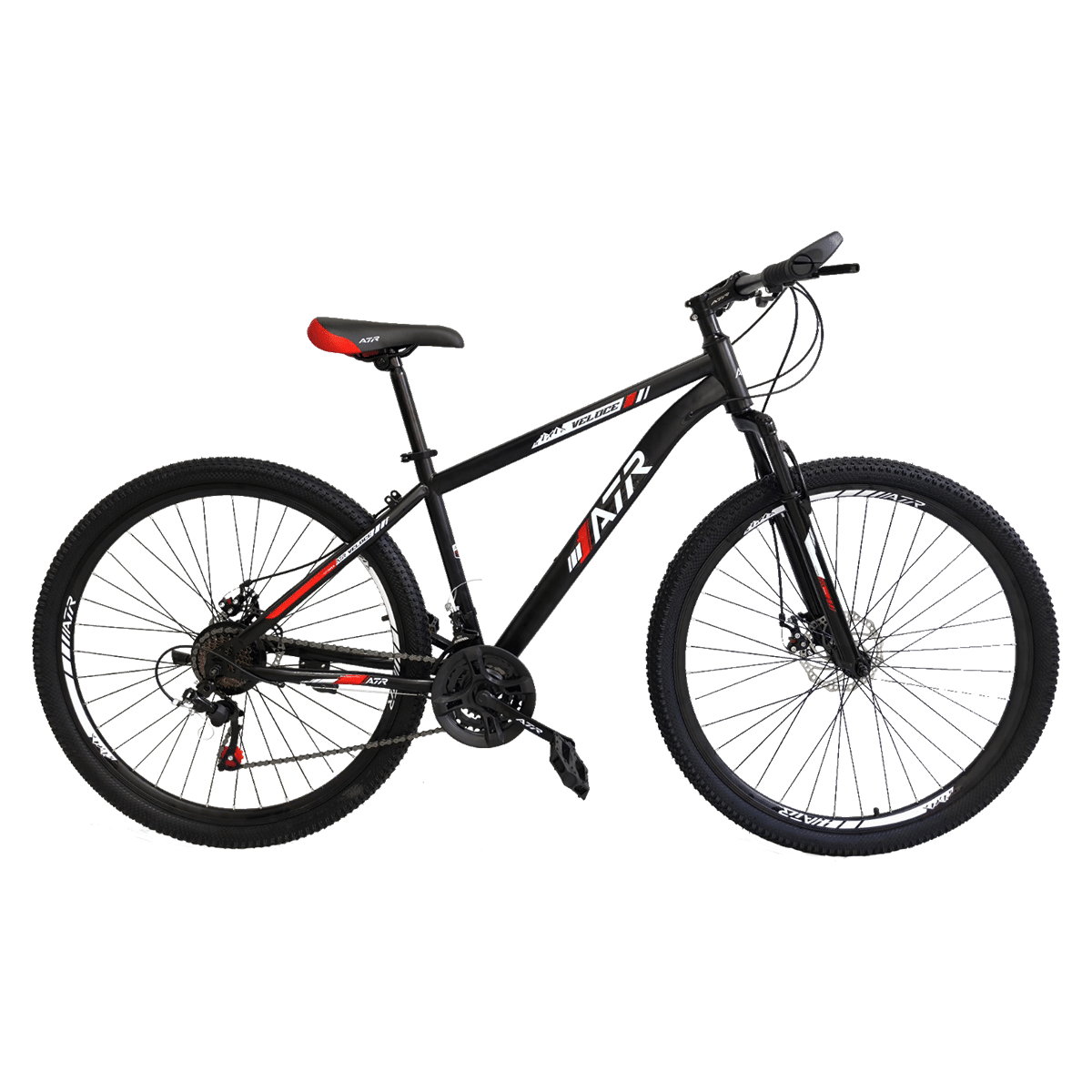 Bicicleta Veloce negra de lateral sobre fondo blanco